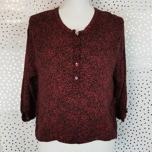 Urban Outfitters Ecote Red Animal Print Pop-Over